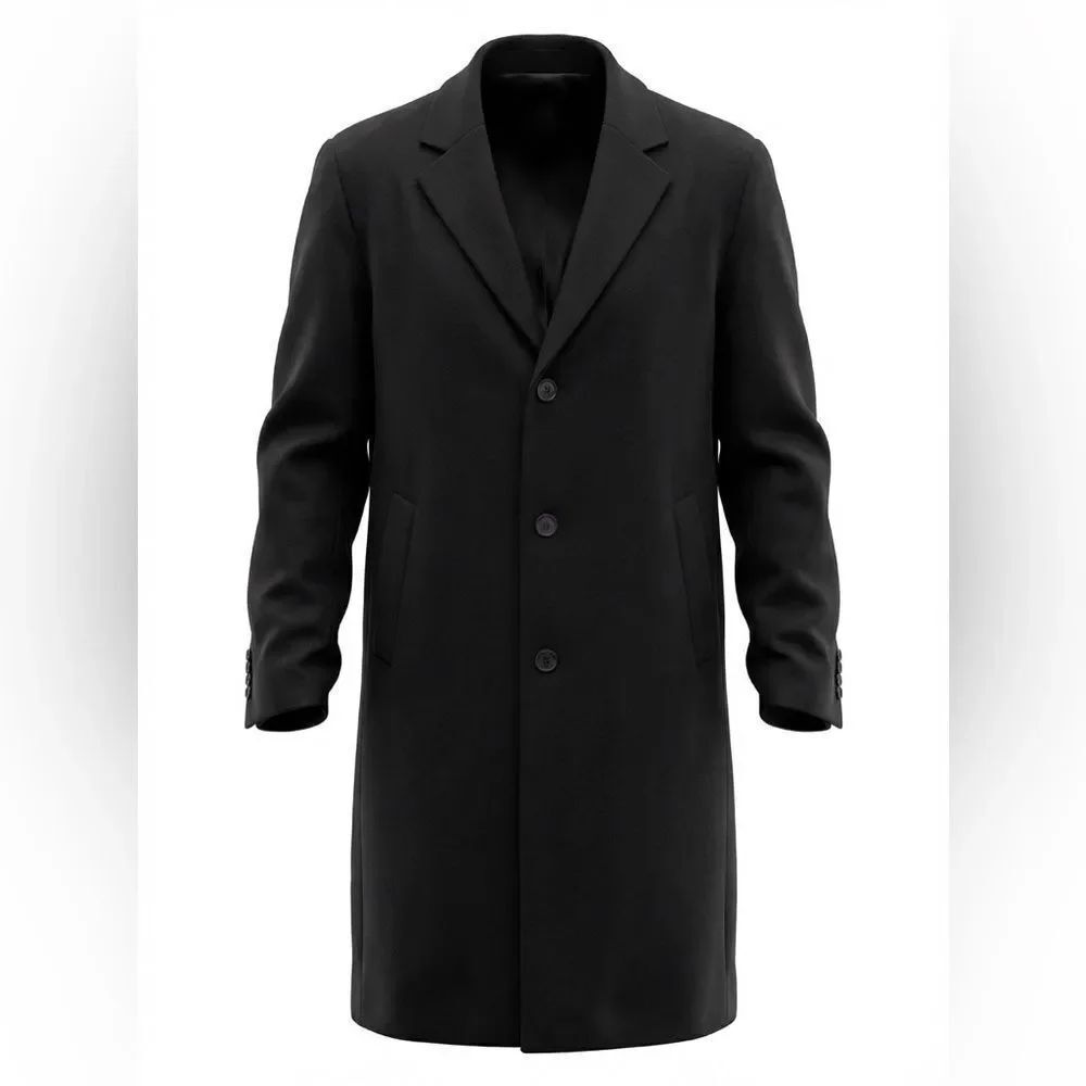 POLO RALPH LAUREN MENS CASHMERE BLEND LONG COAT BLACK SIZE 38 R